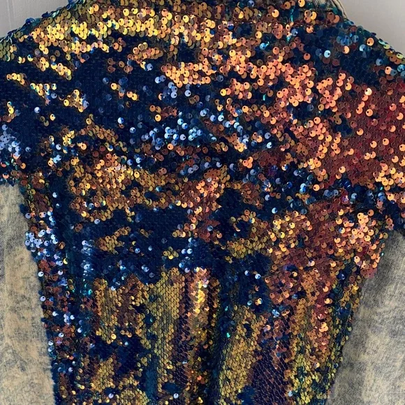 L&B Multicolor Sequin Jean Jacket - Picture 5 of 6